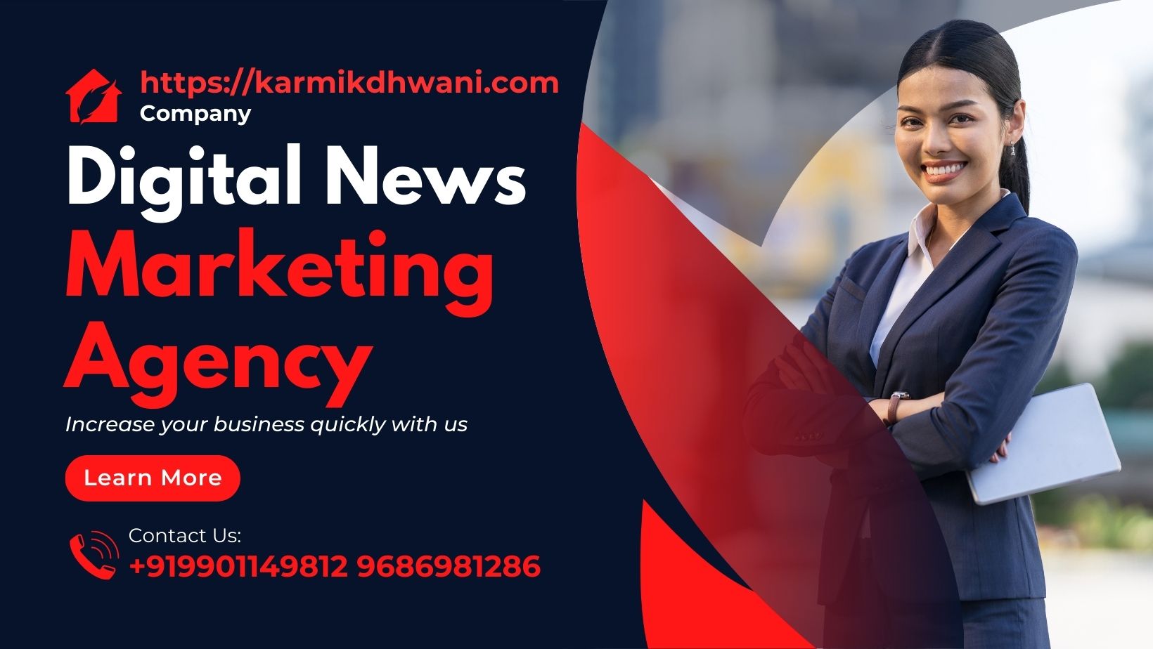 Black Red Modern Professional Marketing Agency Facebook Cover